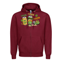 Burgundy deink drank drunk st. patrick's day Zipper Hoodie - MaliasSmallBusiness