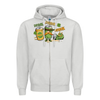 Dove Grey deink drank drunk st. patrick's day Zipper Hoodie - MaliasSmallBusiness