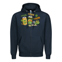 Navy deink drank drunk st. patrick's day Zipper Hoodie - MaliasSmallBusiness