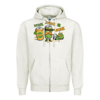 Oatmeal Heather deink drank drunk st. patrick's day Zipper Hoodie - MaliasSmallBusiness