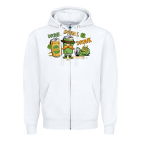 White deink drank drunk st. patrick's day Zipper Hoodie - MaliasSmallBusiness