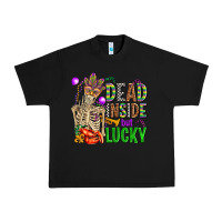 Black mardi gras dead inside but lucky  with skeleton Urban Heavy Tee - AdoDesignShop