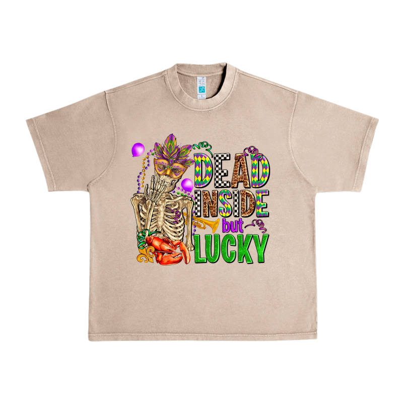 Mardi Gras Dead Inside But Lucky  With Skeleton Urban Heavy Tee by AdoDesignShop | Teevron