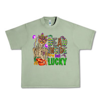 Oil Green mardi gras dead inside but lucky  with skeleton Urban Heavy Tee - AdoDesignShop