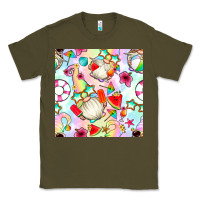 Army Green summer gnome seamless pattern Classic Tee - BundleAndBundleShop