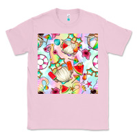 Bubblegum Pink summer gnome seamless pattern Classic Tee - BundleAndBundleShop