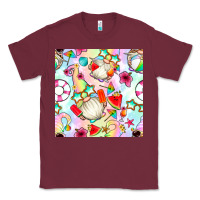 Burgundy summer gnome seamless pattern Classic Tee - BundleAndBundleShop