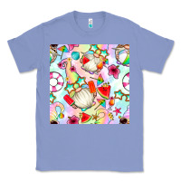 Colony Blue summer gnome seamless pattern Classic Tee - BundleAndBundleShop