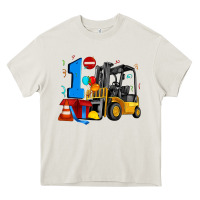 Cream forklift birthday one Heavy Core Tee - Artiststas