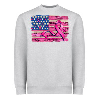 Heather Grey american flag and  cancer ribbon pattern Heavyweight Sweatshirt - AdoDesignShop