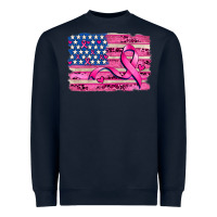 Navy american flag and  cancer ribbon pattern Heavyweight Sweatshirt - AdoDesignShop