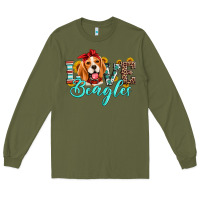 Army Green love beagles Long Sleeve Tee - Artiststas