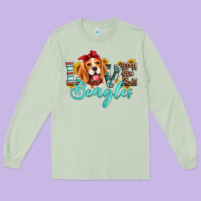 Love Beagles Long Sleeve Tee Designed By Artiststas