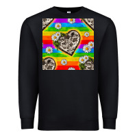 Black Pride LGBTQ+ Cowhide Hearts And Daisy Patterns Premium Sweatshirt - BundleAndBundleShop