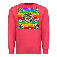 Cardinal Pride LGBTQ+ Cowhide Hearts And Daisy Patterns Premium Sweatshirt - BundleAndBundleShop