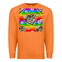 Carrot Pride LGBTQ+ Cowhide Hearts And Daisy Patterns Premium Sweatshirt - BundleAndBundleShop