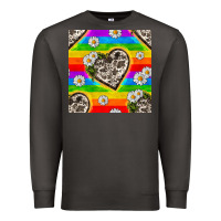 Smoke Pride LGBTQ+ Cowhide Hearts And Daisy Patterns Premium Sweatshirt - BundleAndBundleShop