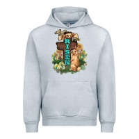 Heather Grey He is risen Bunny Cross Easter Day Urban Hoodie - HowdyJamesFarm