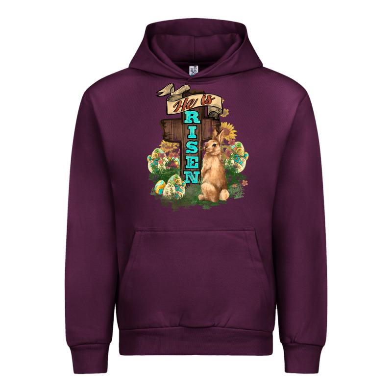 He Is Risen Bunny Cross Easter Day Urban Hoodie by HowdyJamesFarm | Teevron