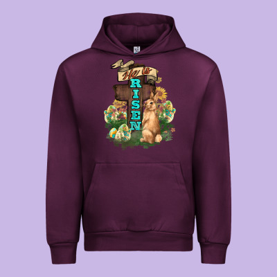 He Is Risen Bunny Cross Easter Day Urban Hoodie Designed By Howdyjamesfarm