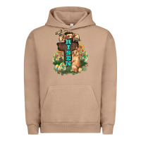 Pigment Burro He is risen Bunny Cross Easter Day Urban Hoodie - HowdyJamesFarm