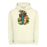 Pigment Pistachio He is risen Bunny Cross Easter Day Urban Hoodie - HowdyJamesFarm