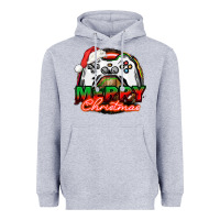 Heather Grey Gamer Merry Christmas Heavyweight Hoodie - NancyCooperArtShop