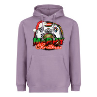 Lavender Gamer Merry Christmas Heavyweight Hoodie - NancyCooperArtShop