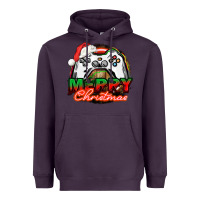 Plum Gamer Merry Christmas Heavyweight Hoodie - NancyCooperArtShop