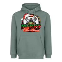 Sage Gamer Merry Christmas Heavyweight Hoodie - NancyCooperArtShop
