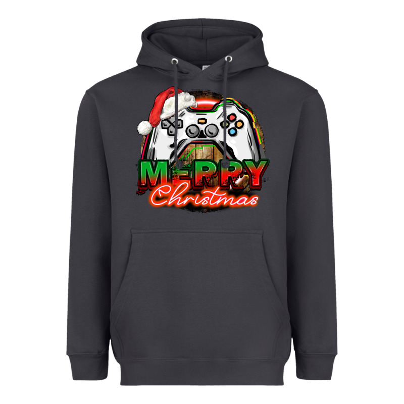 Gamer Merry Christmas Heavyweight Hoodie by NancyCooperArtShop | Teevron