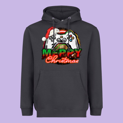 Gamer Merry Christmas Heavyweight Hoodie Designed By Nancycooperartshop