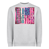 Heather Grey warrior breast cancer and american flag Heavyweight Sweatshirt - AdoDesignShop
