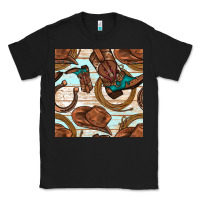 Black cowboy western seamless pattern Classic Tee - BundleAndBundleShop