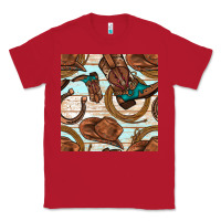 Red cowboy western seamless pattern Classic Tee - BundleAndBundleShop