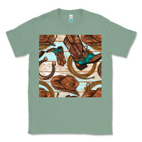 Sage cowboy western seamless pattern Classic Tee - BundleAndBundleShop
