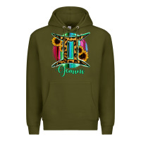 Army Green Gemini Sign of Zodiac Premium Hoodie - Bettercallsaul