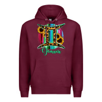 Burgundy Gemini Sign of Zodiac Premium Hoodie - Bettercallsaul