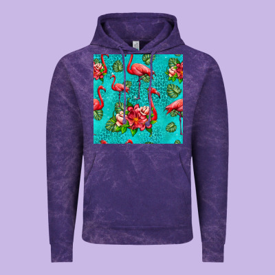 Flamingo Seamless Pattern Vintage Hoodie Designed By Hra Design Shop