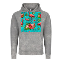 Cloud Rock flamingo seamless pattern Vintage Hoodie - HRA Design Shop