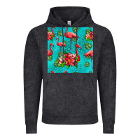 Vintage Black flamingo seamless pattern Vintage Hoodie - HRA Design Shop