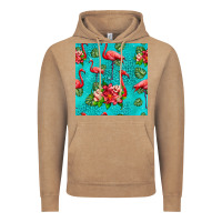 Vintage Coffee flamingo seamless pattern Vintage Hoodie - HRA Design Shop