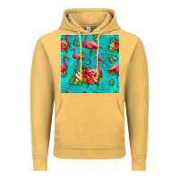 Vintage Mustard flamingo seamless pattern Vintage Hoodie - HRA Design Shop