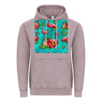 Vintage Zinc flamingo seamless pattern Vintage Hoodie - HRA Design Shop