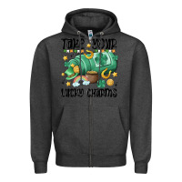 Charcoal Heather take your lucky charms Zipper Hoodie - MaliasSmallBusiness