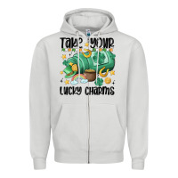 Dove Grey take your lucky charms Zipper Hoodie - MaliasSmallBusiness