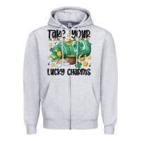 Heather Grey take your lucky charms Zipper Hoodie - MaliasSmallBusiness