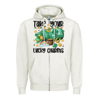 Oatmeal Heather take your lucky charms Zipper Hoodie - MaliasSmallBusiness
