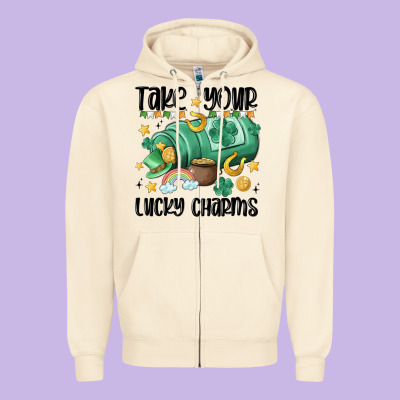 Take Your Lucky Charms Zipper Hoodie Designed By Maliassmallbusiness