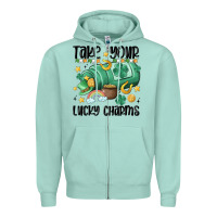 Seafoam take your lucky charms Zipper Hoodie - MaliasSmallBusiness